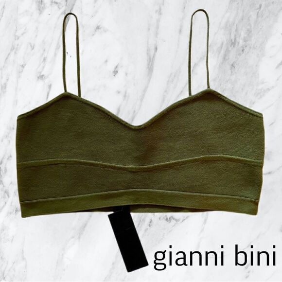 NWT Gianni Bini Kaylyn Knit Bralette in Basil - Picture 1 of 10